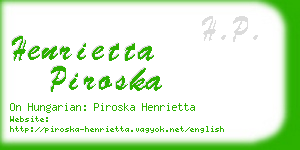 henrietta piroska business card